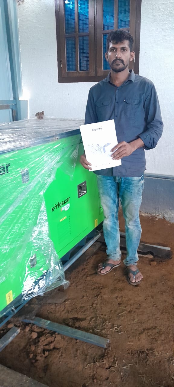 Revamp Power Solutions - Latest update - 15KVA Kirloskar Green DG Set installed at Virajpet , Kodagu