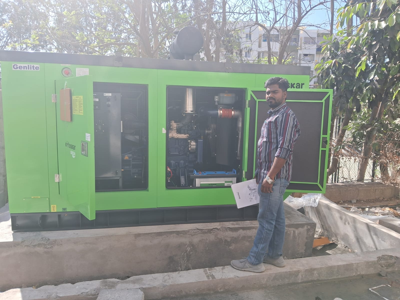 Revamp Power Solutions - Latest update - 160KVA Kirloskar Green DG Set installed at Hoskote , Bangalore