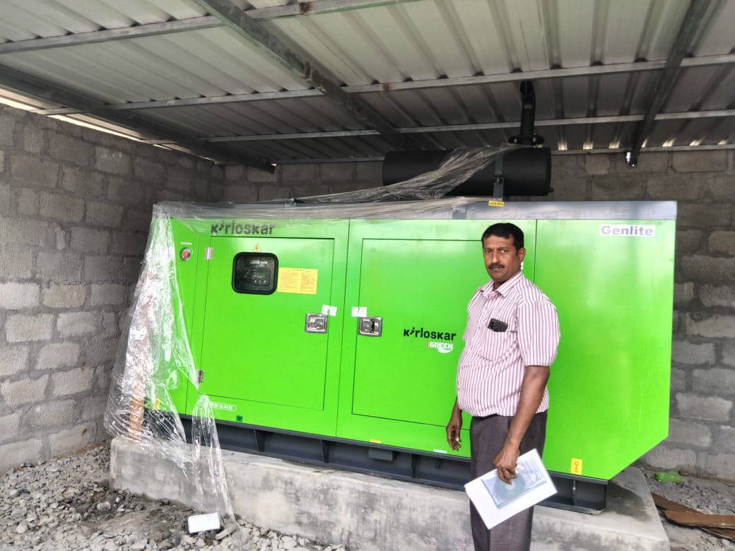 Revamp Power Solutions - Latest update - 82.5KVA Kirloskar Green DG Set installed at Bylukuppe , Mysore